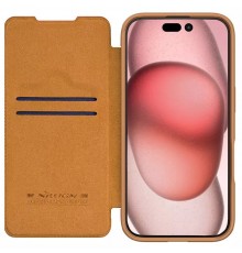 Husa pentru iPhone 16 Pro - Nillkin Qin Prop Leather Case - Maro