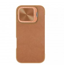 Husa pentru iPhone 16 Pro - Nillkin Qin Prop Leather Case - Maro