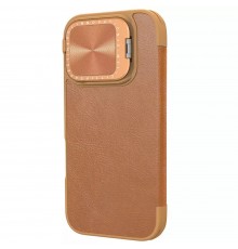 Husa pentru iPhone 16 Pro - Nillkin Qin Prop Leather Case - Maro