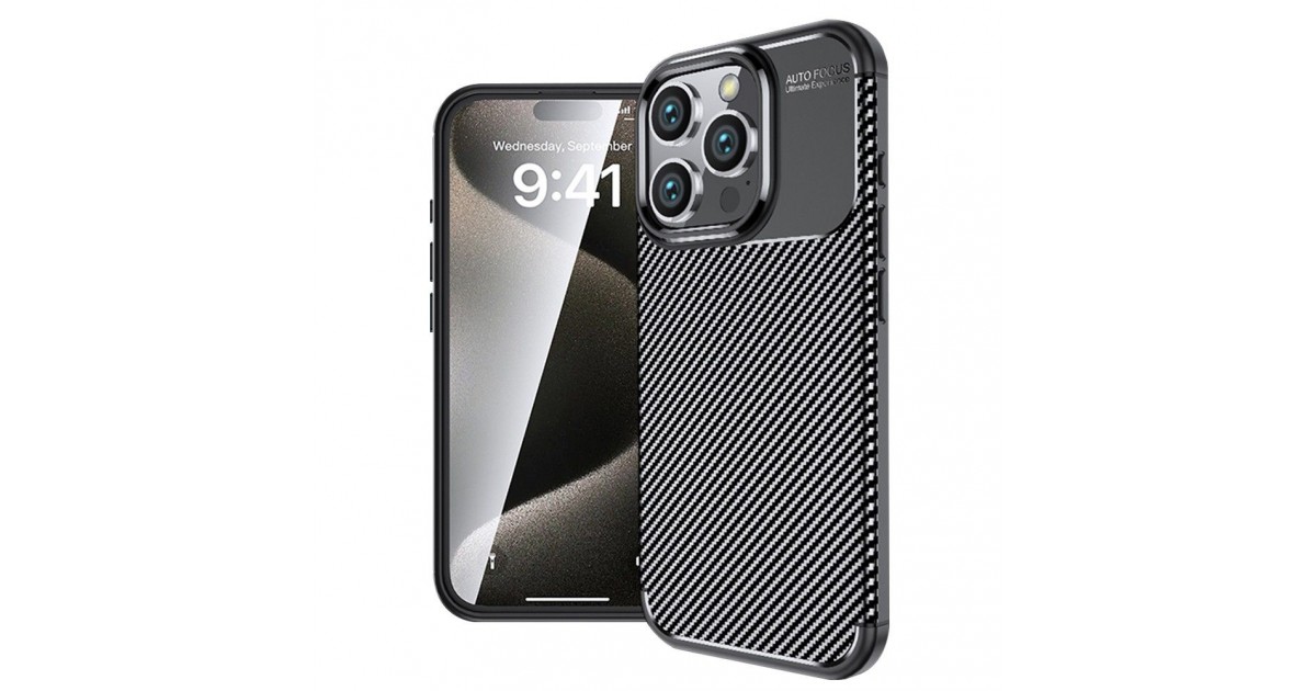 Husa pentru iPhone 16 Pro Max - Techsuit CarbonFiber - Neagra