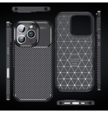 Husa pentru iPhone 16 Pro Max - Techsuit CarbonFiber - Neagra