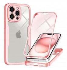 [PACHET 360] - Husa ColorVerse 360 + Folie de protectie -  iPhone 16 Pro Max  - Roz