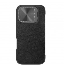 Husa pentru iPhone 16 Pro Max - Nillkin Qin Prop Leather Case - Neagra