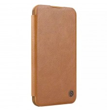 Husa pentru iPhone 16 Pro Max - Nillkin Qin Prop Leather Case - Maro