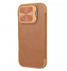 Husa pentru iPhone 16 Pro Max - Nillkin Qin Prop Leather Case - Maro