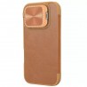 Husa pentru iPhone 16 Pro Max - Nillkin Qin Prop Leather Case - Maro