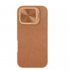 Husa pentru iPhone 16 Pro Max - Nillkin Qin Prop Leather Case - Maro