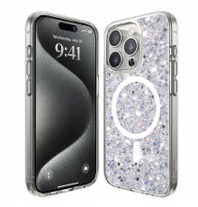 Husa pentru iPhone 16 Pro - Techsuit Sparkly Glitter MagSafe - Alba