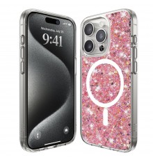 Husa pentru iPhone 16 Pro - Techsuit Sparkly Glitter MagSafe - Roz