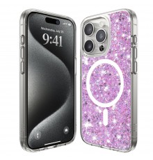 Husa pentru iPhone 16 Pro - Techsuit Sparkly Glitter MagSafe - Roz