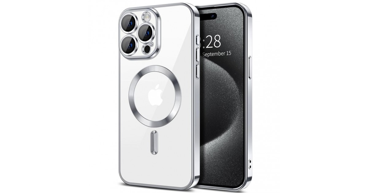 Husa pentru iPhone 16 Pro - Techsuit Luxury Crystal MagSafe - Argintie