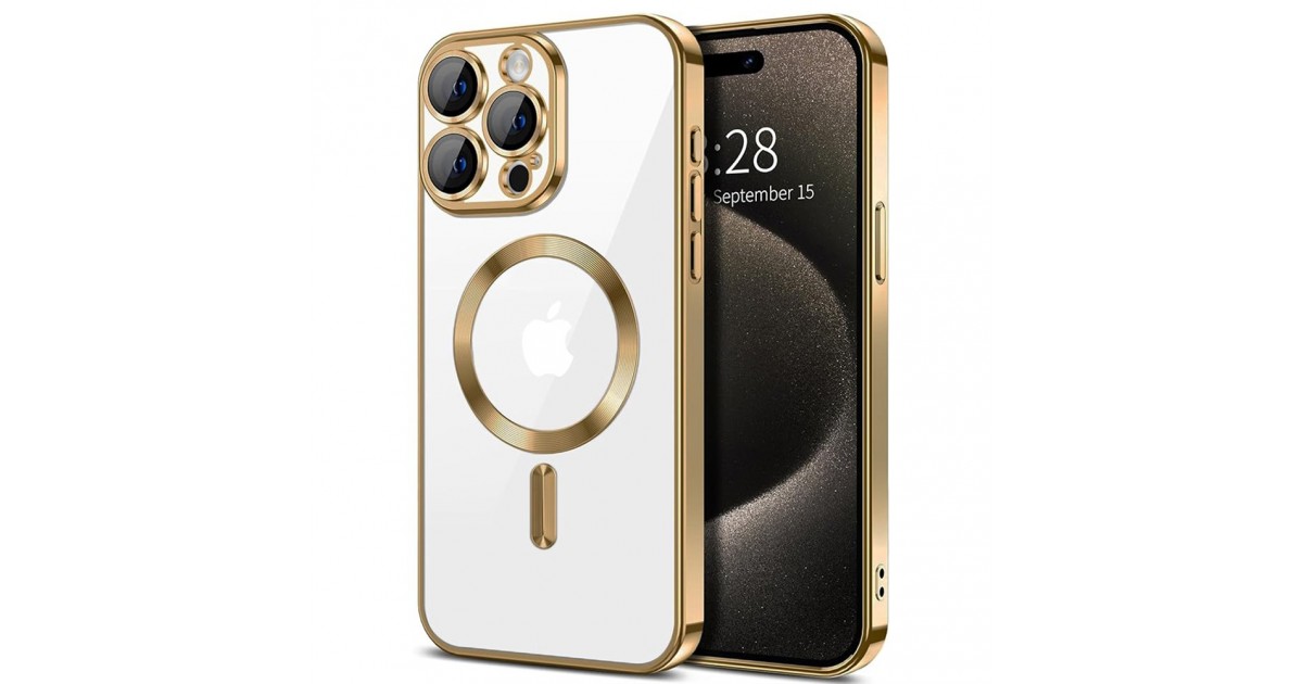 Husa pentru iPhone 16 Pro - Techsuit Luxury Crystal MagSafe - Gold