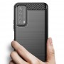 Husa Tpu Carbon Fibre pentru Huawei P Smart (2021) , Neagra