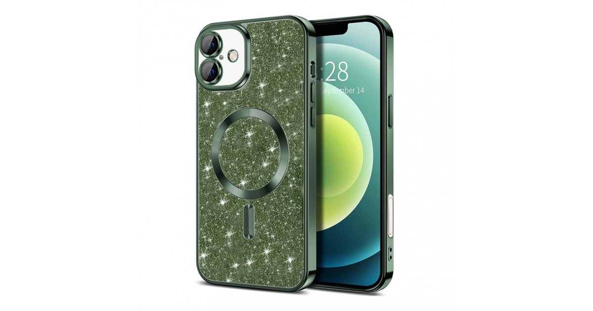 Husa pentru iPhone 16 - Techsuit Luxury Glitter MagSafe - Deep Verde