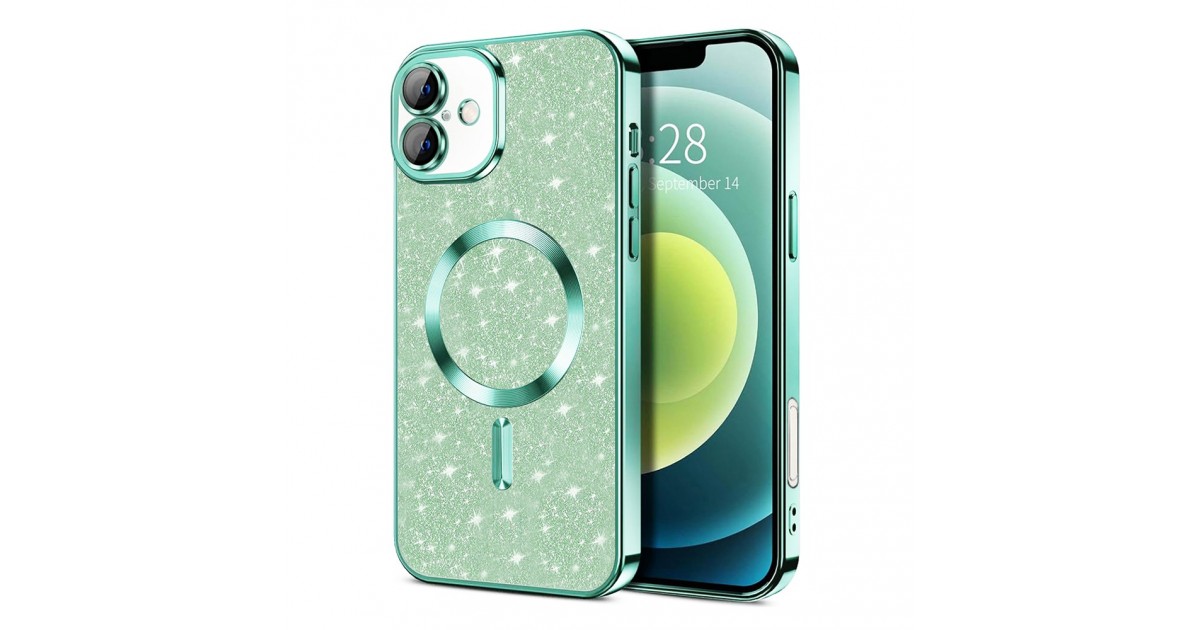 Husa pentru iPhone 16 - Techsuit Luxury Glitter MagSafe - Light Verde