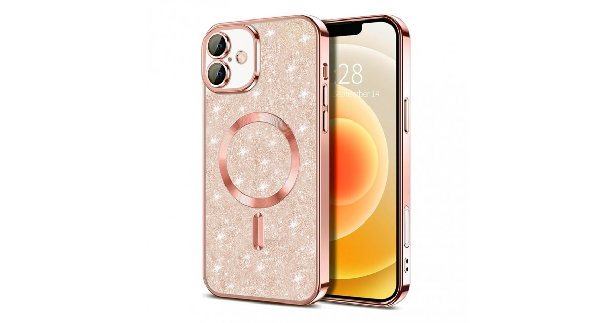 Husa pentru iPhone 16 - Techsuit Luxury Glitter MagSafe - Rose Gold