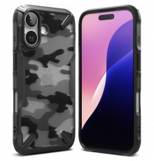 Husa pentru iPhone 16 - Ringke Fusion X Design - Camo Neagra