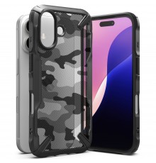 Husa pentru iPhone 16 - Ringke Fusion X Design - Camo Neagra