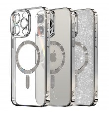 Husa pentru iPhone 16 Pro - Techsuit Luxury Glitter MagSafe - Deep Albastra