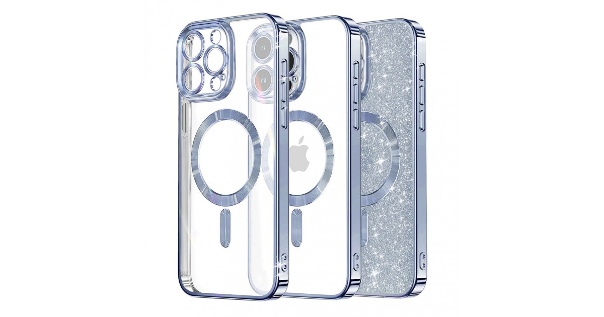 Husa pentru iPhone 16 Pro - Techsuit Luxury Glitter MagSafe - Light Albastra