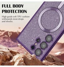 Husa pentru iPhone 16 Pro - Techsuit Luxury Glitter MagSafe - Deep Mov