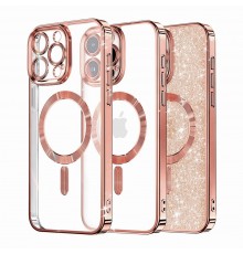 Husa pentru iPhone 16 Pro - Techsuit Luxury Glitter MagSafe - Rosie