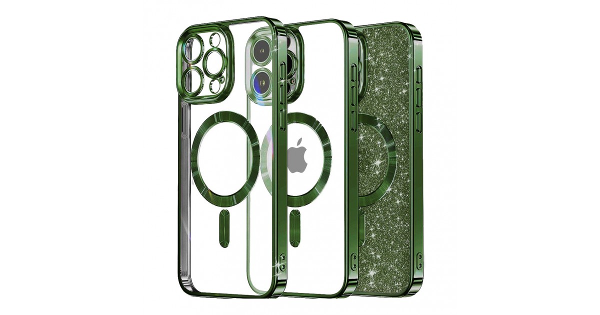 Husa pentru iPhone 16 Pro - Techsuit Luxury Glitter MagSafe - Deep Verde