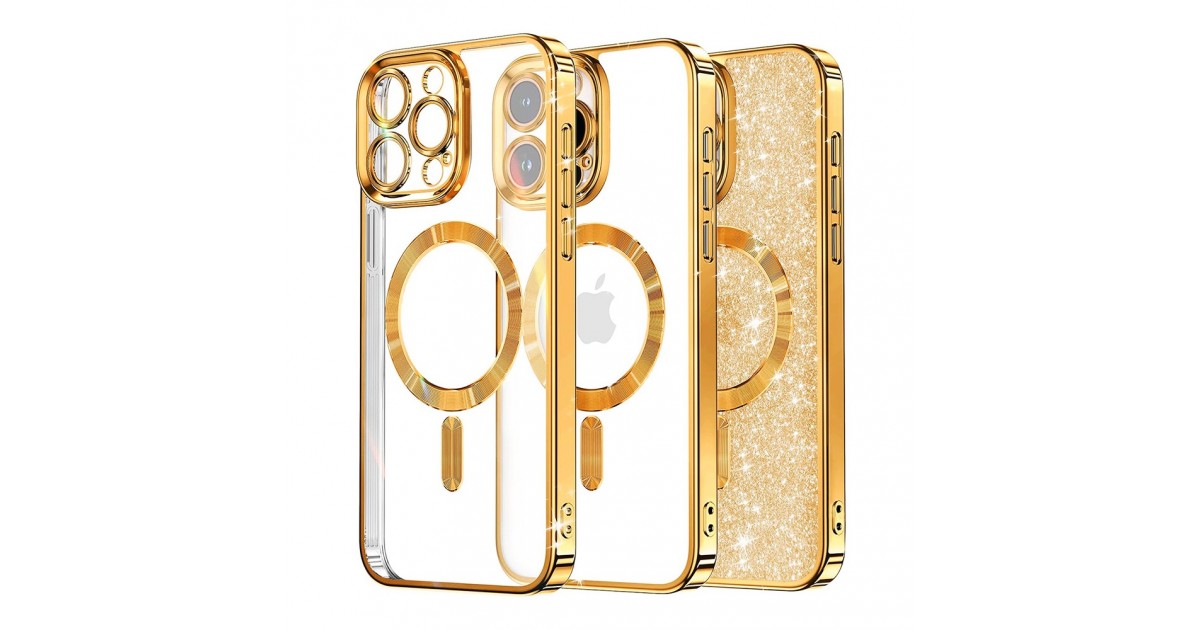 Husa pentru iPhone 16 Pro - Techsuit Luxury Glitter MagSafe - Gold