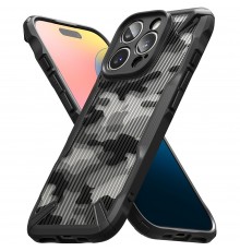 Husa pentru iPhone 16 Pro - Ringke Fusion X Design - Camo Neagra