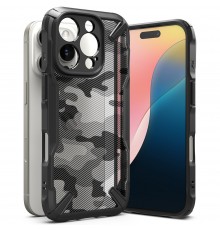 Husa pentru iPhone 16 Pro - Ringke Fusion X Design - Camo Neagra