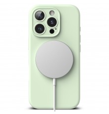 Husa pentru iPhone 16 Pro - Ringke Silicone Magnetic MagSafe - Soft Verde menta