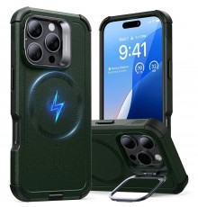 Husa pentru iPhone 16 Pro - ESR Cyber Armor Kickstand - Verde