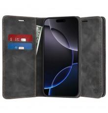 Husa pentru iPhone 16 Pro Max - Nillkin Qin Prop Leather Case - Maro