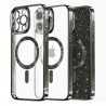 Husa pentru iPhone 16 Pro Max - Techsuit Luxury Glitter MagSafe - Neagra