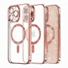 Husa pentru iPhone 16 Pro Max - Techsuit Luxury Glitter MagSafe - Rose Gold