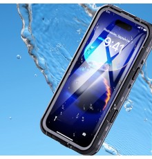 Husa pentru iPhone 16 Pro - ShellBox Waterproof IP68 Case - Neagra