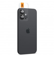 Folie Camera pentru iPhone 16 / iPhone 16 Plus (set 2) - Spigen Glas.tR Optik EZ Fit Pro - Negru