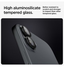 Folie Camera pentru iPhone 16 / iPhone 16 Plus (set 2) - Spigen Glas.tR Optik EZ Fit Pro - Negru