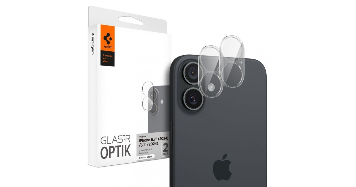 Folie Camera pentru iPhone 16 / iPhone 16 Plus (set 2) - Spigen Glas.tR Optik - Clear