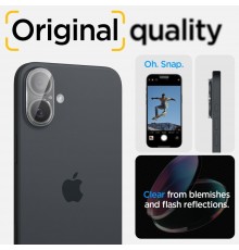 Folie Camera pentru iPhone 16 / iPhone 16 Plus (set 2) - Spigen Glas.tR Optik - Clear