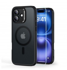 Husa pentru iPhone 16 + Folie - ESR Classic Hybrid HaloLock - Frosted Neagra