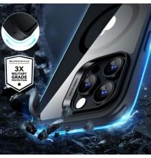 Husa pentru iPhone 16 Pro + Folie - ESR Classic Hybrid HaloLock - Clear / Neagra