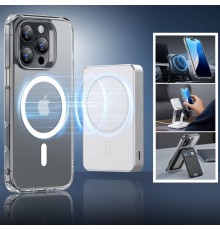 Husa pentru iPhone 16 Pro Max + Folie - ESR Classic Hybrid HaloLock - Frosted Clear