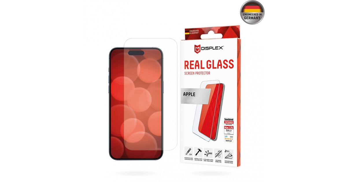 Folie pentru iPhone 16 - Displex Real Glass 2D - Clear