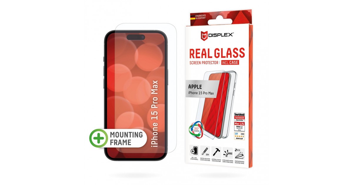 Folie pentru iPhone 16 - Displex Real Glass + Case - Clear