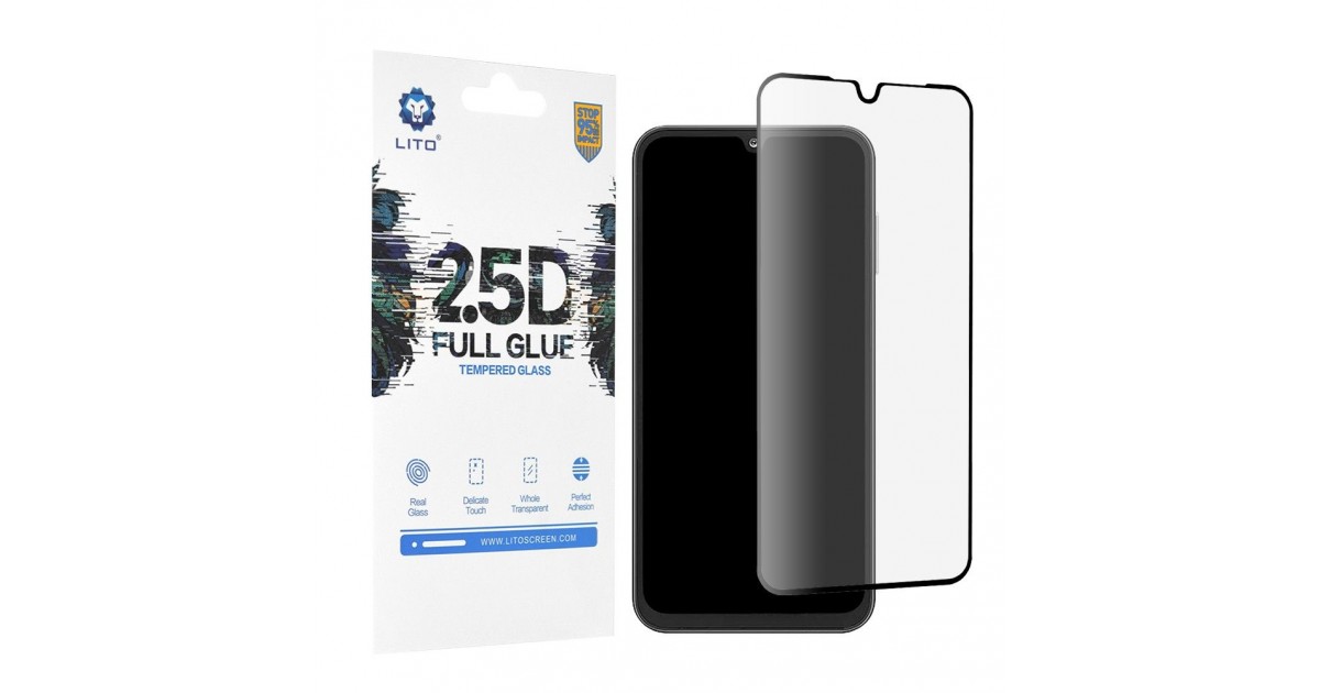 Folie pentru Samsung Galaxy A16 - Lito 2.5D FullGlue Glass - Negru