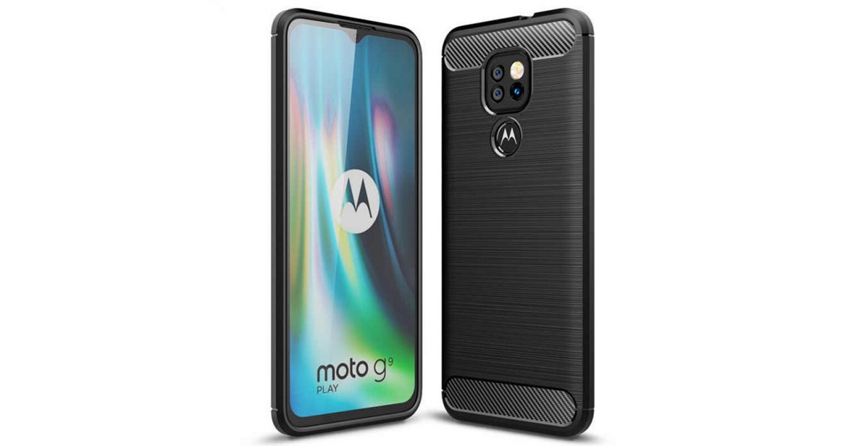 Husa Carcasa Spate pentru Motorola Moto E7 Plus / Moto G9 Play - Tpu Carbon Design - Neagra