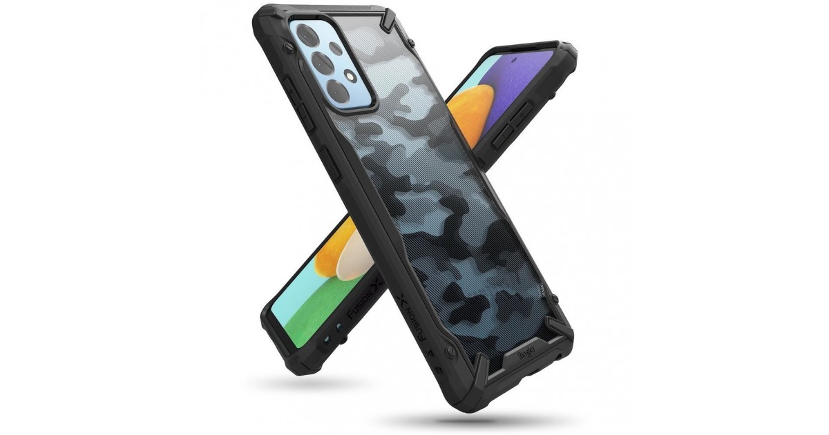 Husa Carcasa Spate Samsung Galaxy A72 - Ringke Fusion X Design - Camo Black