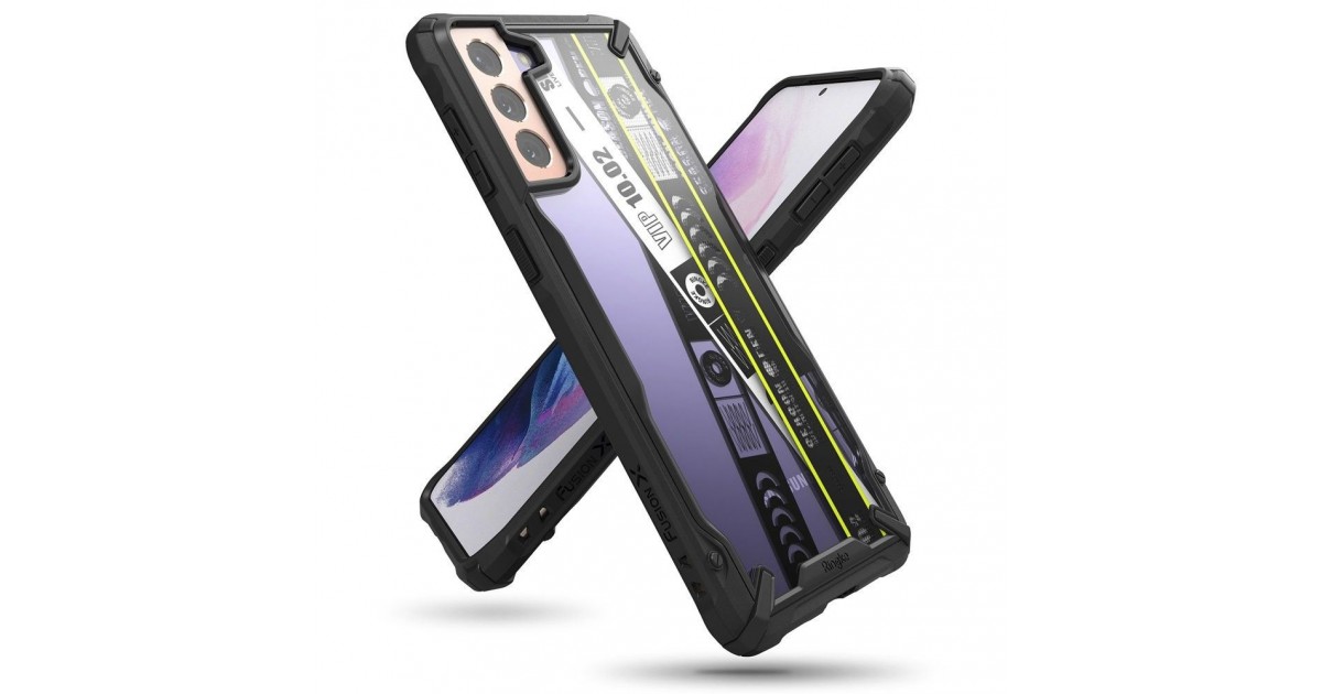 Husa Carcasa Spate pentru Samsung Galaxy S21 4G / Galaxy S21 5G - Ringke Fusion X Ticket Band, Neagra