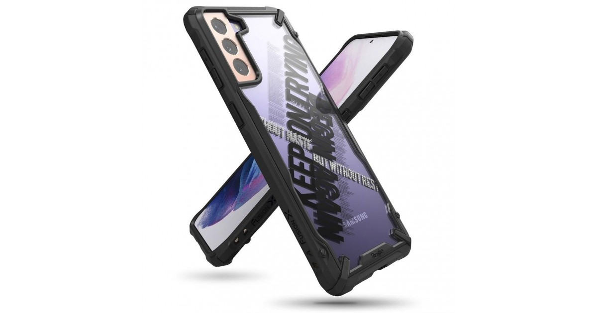 Husa Carcasa Spate pentru Samsung Galaxy S21 4G / Galaxy S21 5G - Ringke Fusion X Cross Design, Neagra